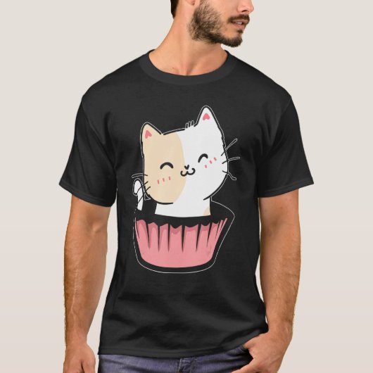 T-shirt Cupcake Chat Kitty Lover Feline Meow Propriétaire  (Devant)