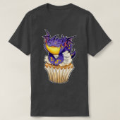T-shirt Cupcake dragon citron lavande escarpé (Design devant)