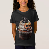 T-Shirt CUPCAKE éffrayant ORANGE & HALLOWEEN NOIR (Devant)