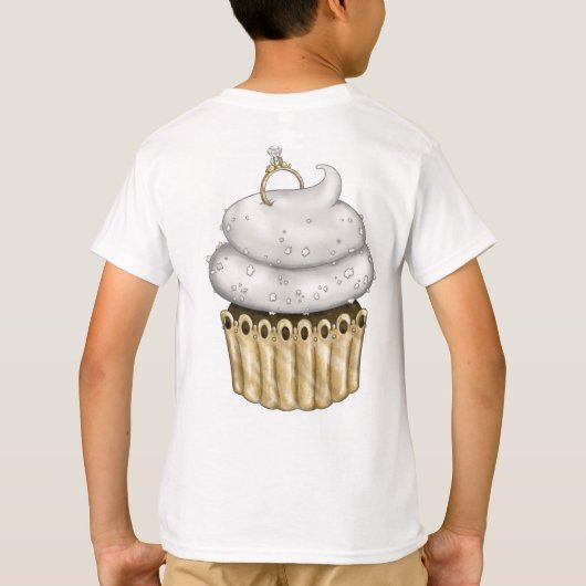 T-shirt Cupcake Fiançailles doux (Dos)