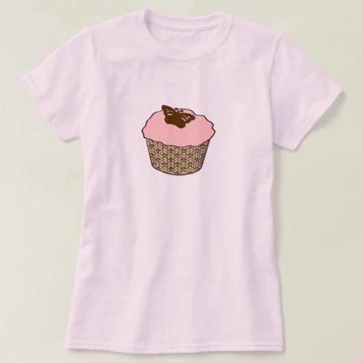 T-shirt Cupcake glacé rose fraise (Design devant)