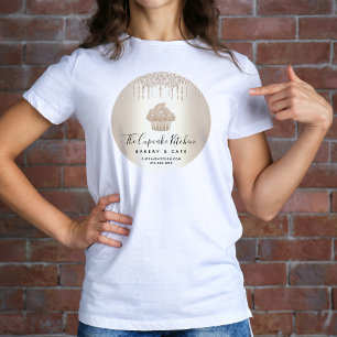 T-shirt Cupcake Gold Parties scintillant Drives Boulangeri