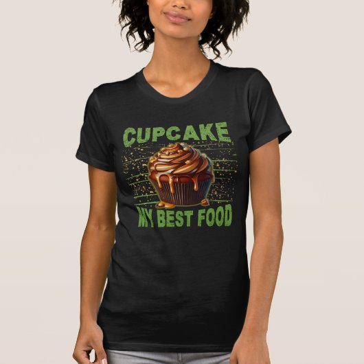 T-shirt cupcake ma meilleure nourriture (Devant)