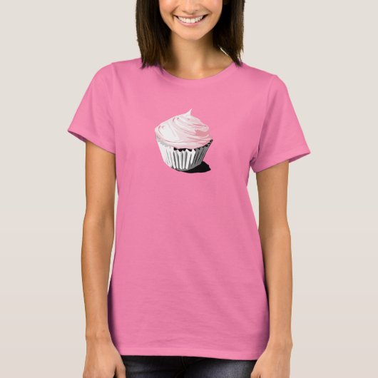 T-shirt cupcake rose (Devant)