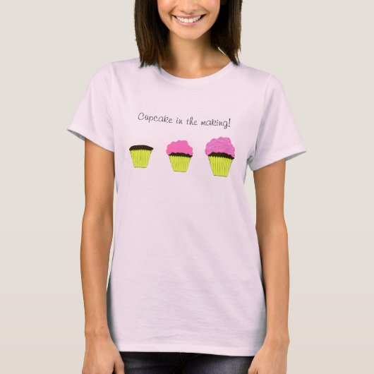 T-shirt Cupcake rose en devenir (Devant)