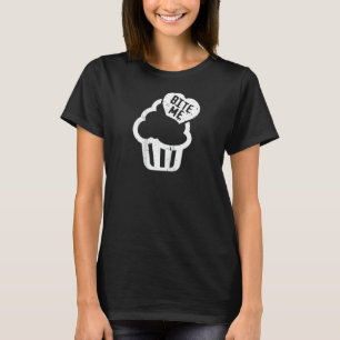 T-shirt Cupcake Sucré Je mange Bite Me Raglan