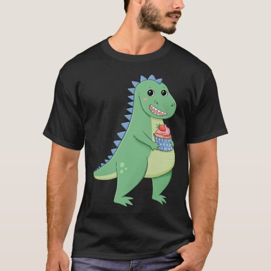 T-shirt Cupcake T-Rex Dinosaur Baker Pâtisserie Chef Dino (Devant)