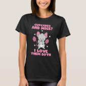 T-shirt Cupcakes Et Souris Je Les Aime Tous Les Deux - Pet (Devant)