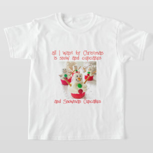 T-shirt Cupcakes Snowman