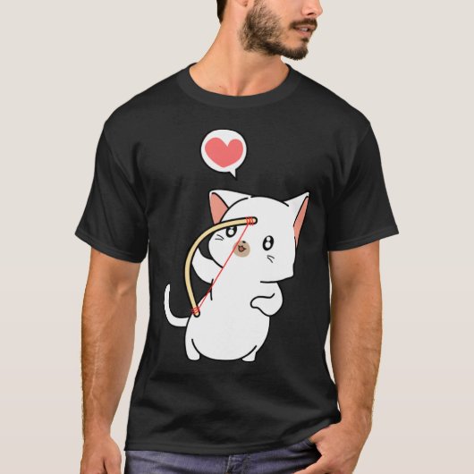 T-shirt Cupid Cat  Matching Couple Valentines Day Kitten (Devant)