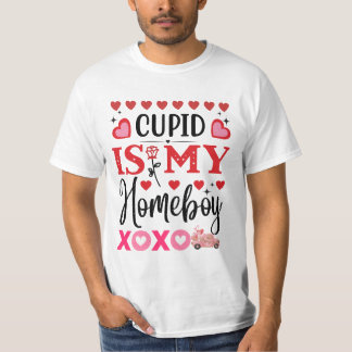T-shirt Cupid Est Ma Maison Garçon Romantique Tendance Col