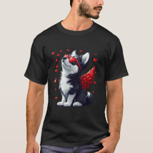 T-shirt Cupid Husky Sibérien Saint-Valentin Amoureux des C