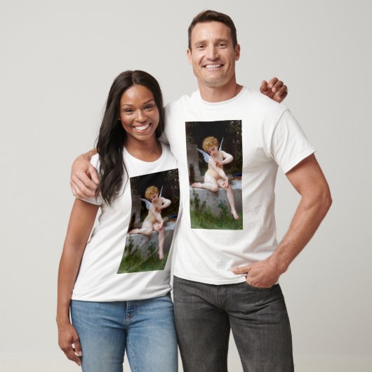 T-shirt Cupidé avec un papillon, Bouguereau (Unisexe)