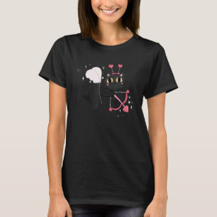 T-shirt Cupidon Chat Noir Pour Kitten Coeur Saint-Valentin