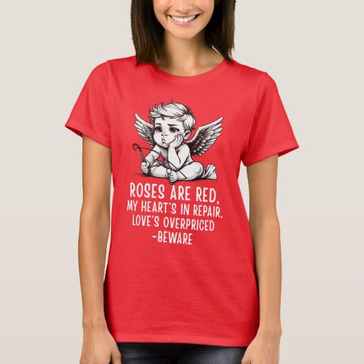 T-Shirt Cupidon de la Saint-Valentin sarcastique (Devant)