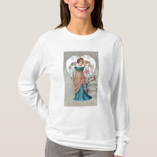 T-shirt Cupidon de salutation de St Valentine (Devant)