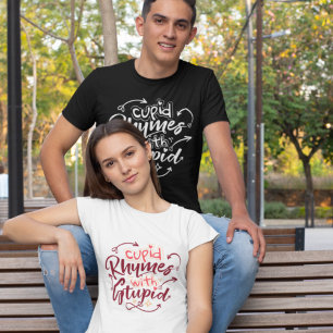 T-shirt Cupidon rime stupide Anti Saint-Valentin Citation