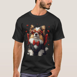 T-shirt Cupidon Shetland Sheepdog Saint-Valentin Amoureux
