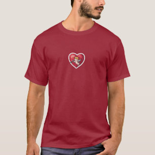 T-shirt Cupidon sur le coeur rouge