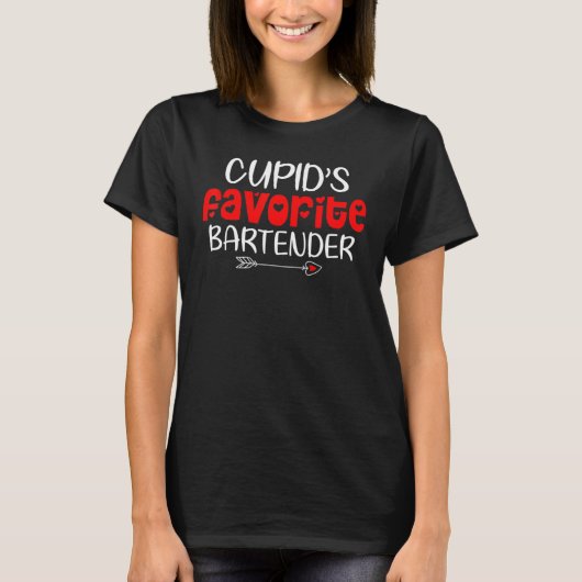 T-shirt Cupid's Favorite Bartender Teacher Valentines Day (Devant)