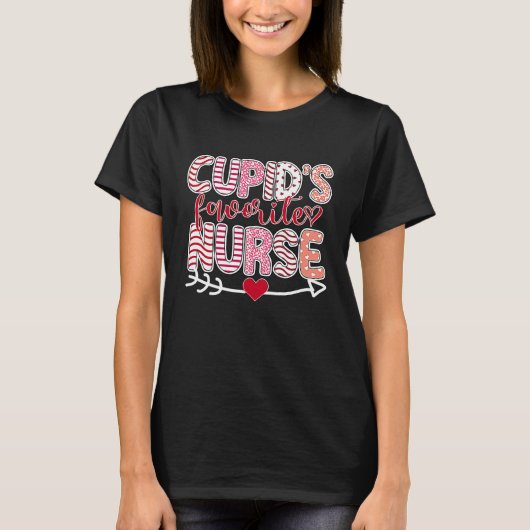 T-shirt Cupid's Favorite Nurse Valentine Day Nursing Medic (Devant)