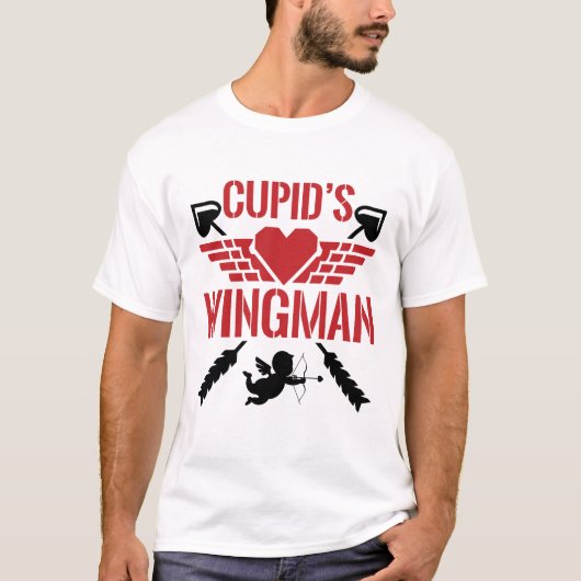 T-shirt Cupid's Wingman mignonne Saint-Valentin (Devant)