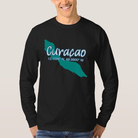 T-shirt Curacao Island Coordinates Tourist Vacation (Devant)