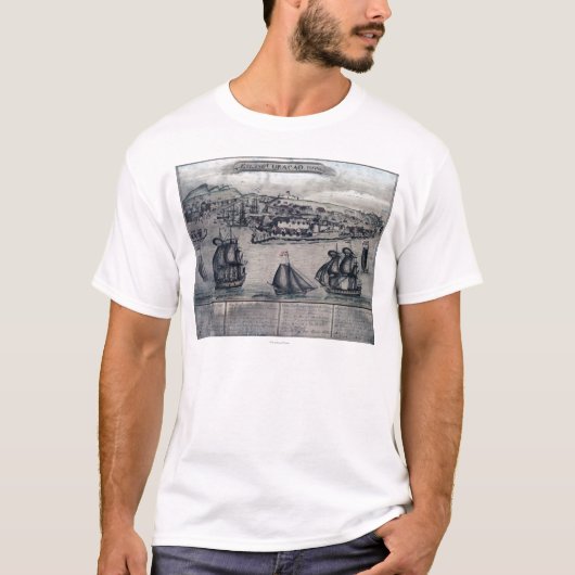 T-shirt CuracaoPanoramic MapCuracao, Pays-Bas (Devant)