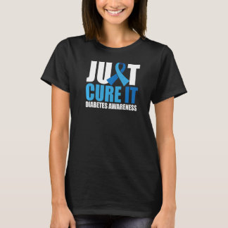 T-shirt Cure Blue Ribbon Combattre le diabète Sensibiliser