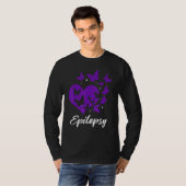 T-shirt Cure Epilepsy Awareness Day Warrior Butterfly Purp (Devant entier)