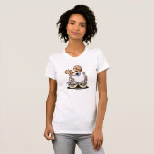 T-shirt Curieux Collie Bordure Or (Devant entier)