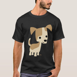 T-shirt curieux de bande dessinée de petit chien