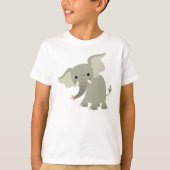 T-shirt curieux d'enfants d'éléphant de bande (Devant)
