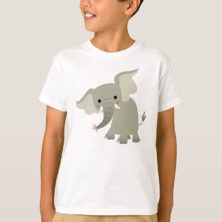 T-shirt curieux d'enfants d'éléphant de bande