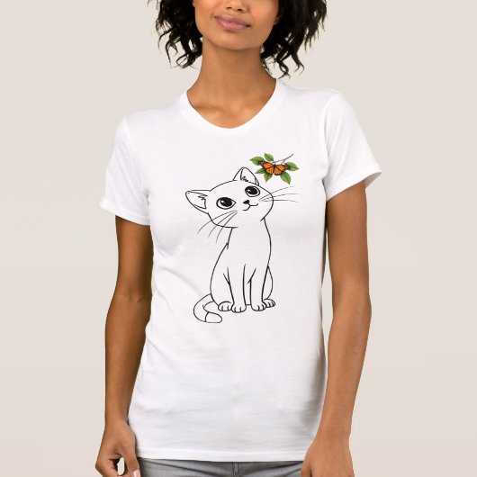 T-shirt Curieux Kitty (Devant)