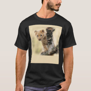 T-shirt Curieux Lion Cub Baby Wild Cat Cute Lions