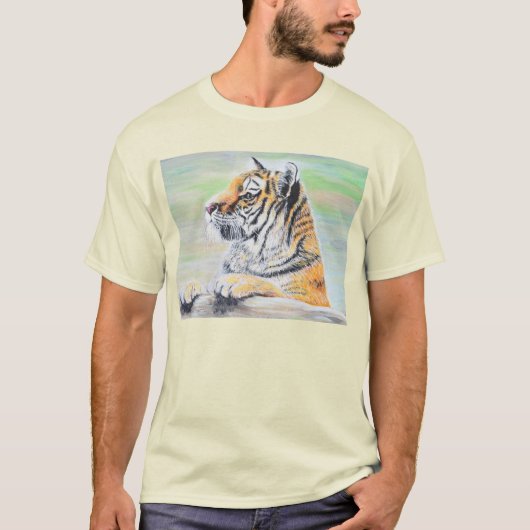 T-shirt Curieux tableau de tigre (Devant)