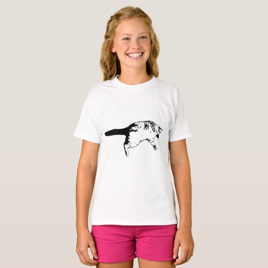 T-shirt Curiosité à l'envers en monochrome (Devant entier)