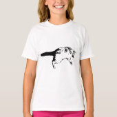 T-shirt Curiosité à l'envers en monochrome (Devant)