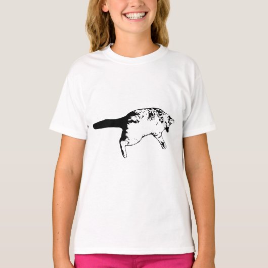 T-shirt Curiosité à l'envers en monochrome (Devant)