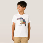 T-shirt Curl crested aracari bird cartoon (Devant entier)