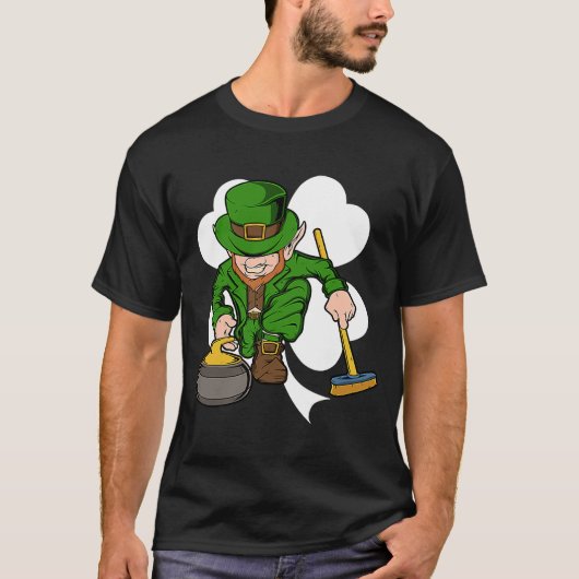 T-shirt Curler Leprechaun St. Patrick's Day Curling (Devant)