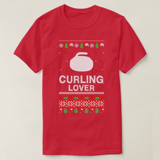 T-shirt Curling Amant Noël Drôle Design Pour Cadeau (Design devant)