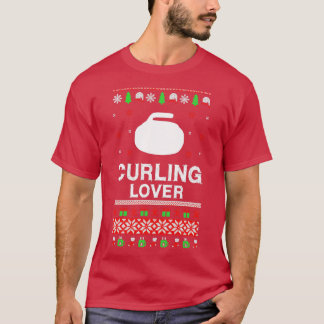 T-shirt Curling Amant Noël Drôle Design Pour Cadeau
