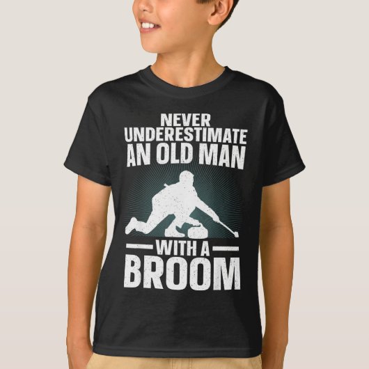 T-shirt Curling Art For Grandpa Men Curling Srt Curling Lo (Devant)