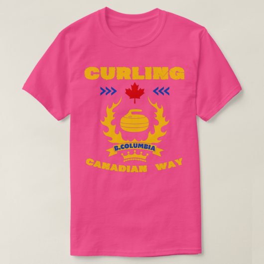 T-shirt Curling Canadien voie B Colombie (Design devant)