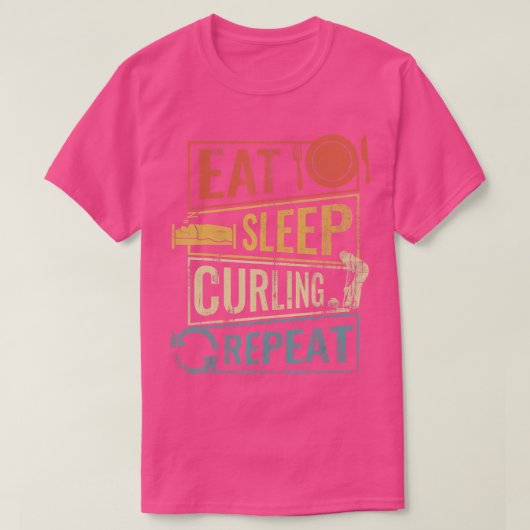 T-shirt curling de sports d'hiver (Design devant)