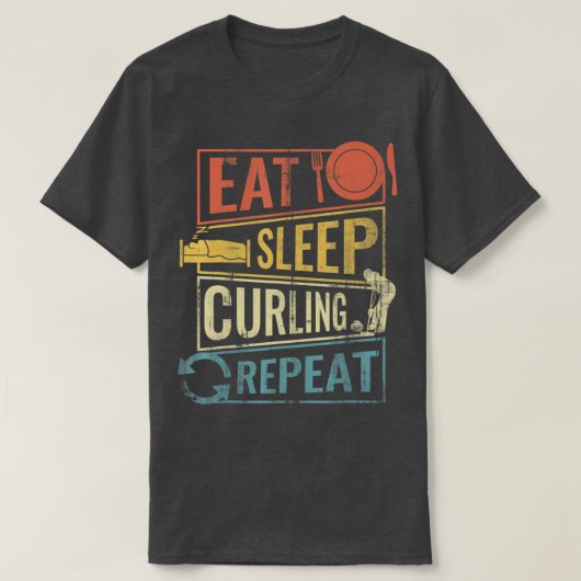 T-shirt curling de sports d'hiver (Design devant)