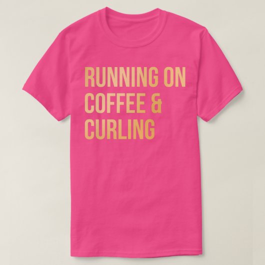 T-shirt Curling drôle dire en or (Design devant)