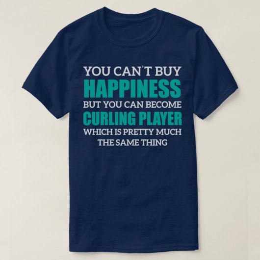T-shirt Curling est Bonheur Curling Sport Cadeau Drôle Cur (Design devant)